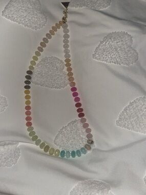 Anthropologie Pastel Rainbow Beaded Necklace